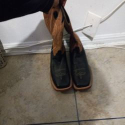 Justin Balck And Brown Boots Size 10 In Mens