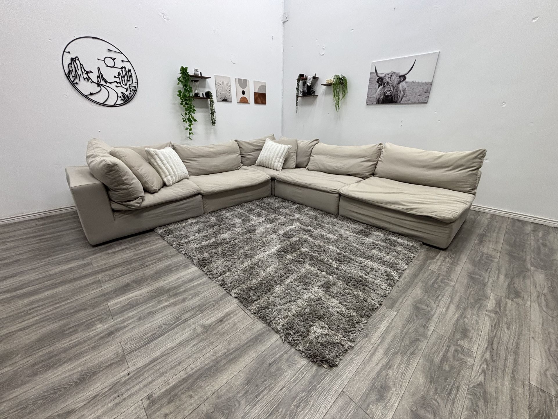 Cream Sectional Cloud Couch - Free Delivery
