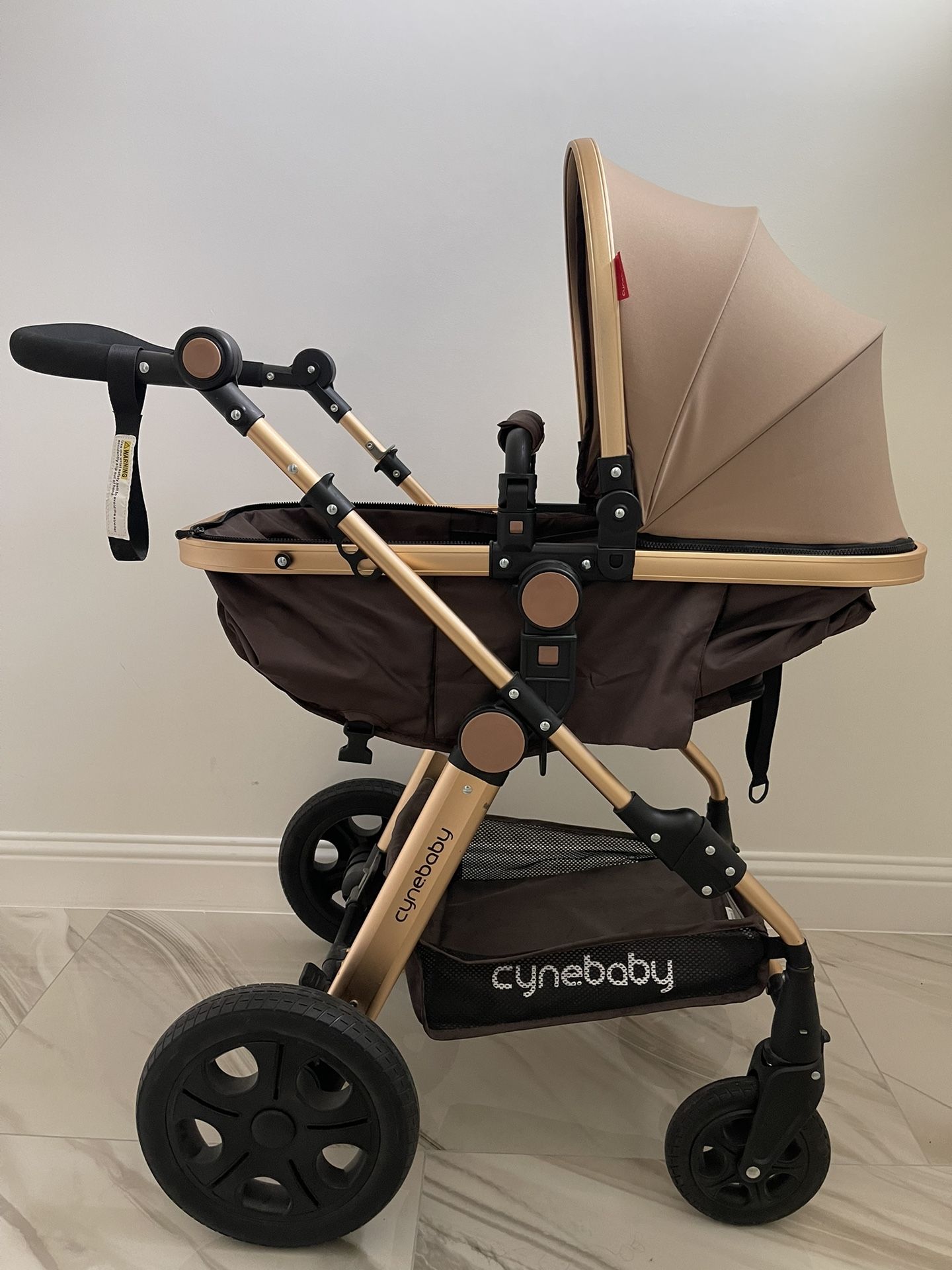 Cynebaby Convertible Bassinet Stroller Rose Gold Cynebaby Stroller