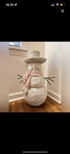 40" Tall Pottery Snowman