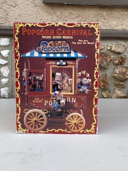 1992 Enesco Popcorn Carnival Deluxe Action Musical with Box