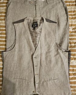 Joe Joseph Abboud Slim Fit Linen Vest and Pants Set