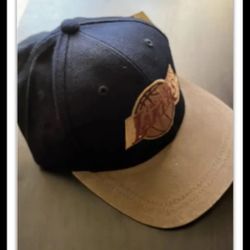 Vintage American Needle Los Angeles lakers black Brown Blockhead snapback hat
