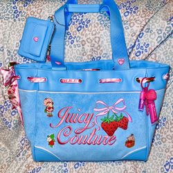 New Blue Juicy Couture Purse Strawberry Shortcake Custom Daydreamer Tote Bag