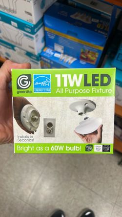 Greenlite LED All Purpose Fixture 800 Lumens 5000K Daylight Outlet Adapter