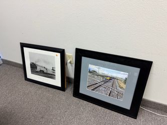 Vintage railroad train framed pictures