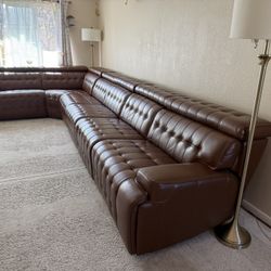 Temmpton 6-Piece Dual Power Leather Reclining Modular Sectional