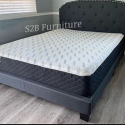 Queenn Dark Charcoal Button With Orthopedic Matres.colchon 