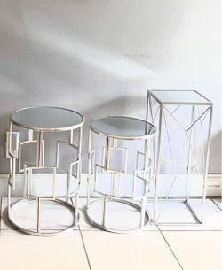 Silver end table