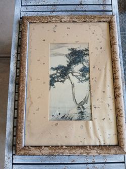 Vintage Mid-Century Asian Prints - Pair (As-Is / Project Pieces