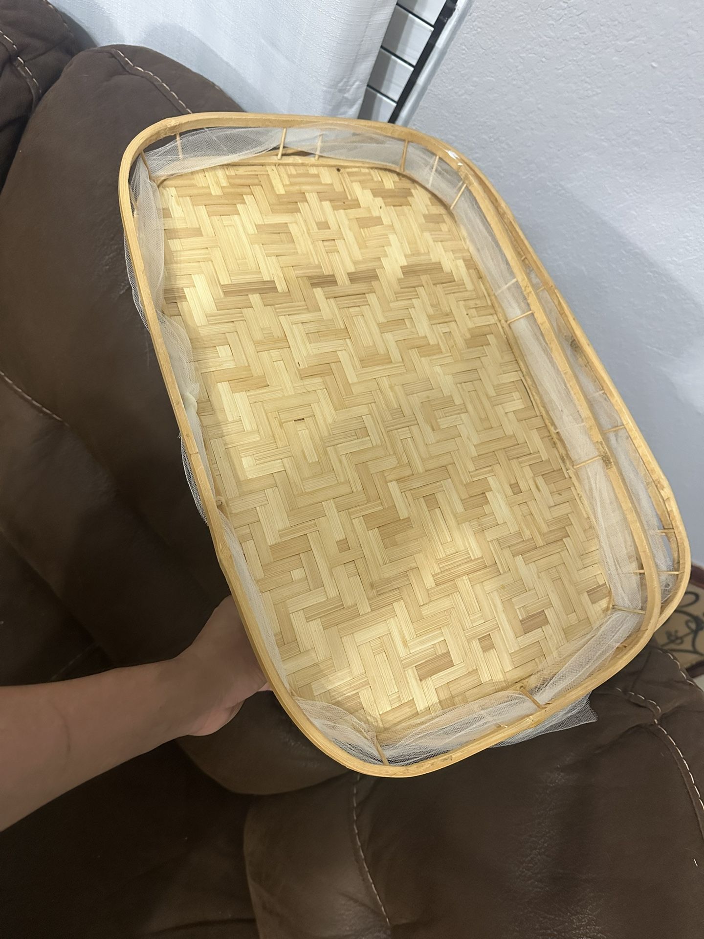 Vintage Wicker Rattan Bamboo Serving Trays Tiki Lap Midcentury Modern MCM LOT 6