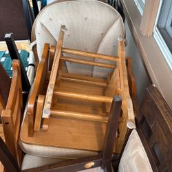 Wooden Rocking Chair + Foot Stool 