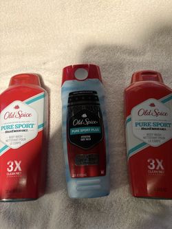 3 Old Spice Body Wash Pure Sport New