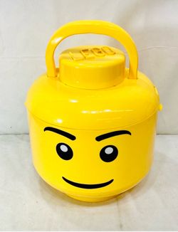 LEGO Large Minifigure Head Carry Case 12” Sort & Store Complete with Trays Retired 2013 Storage Bin Yellow