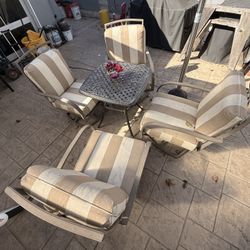 Aluminum Chairs And Table