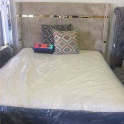 BEIGE & GOLD velvet bed 😍😍😍😍