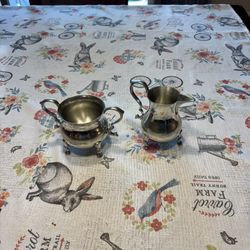 Steiff Colonial Williamsburg Pewter Creamer and Sugar Set