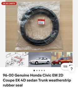 OEM Trunk Seal For EK 96 To 00 Civic Coupe And Sedan