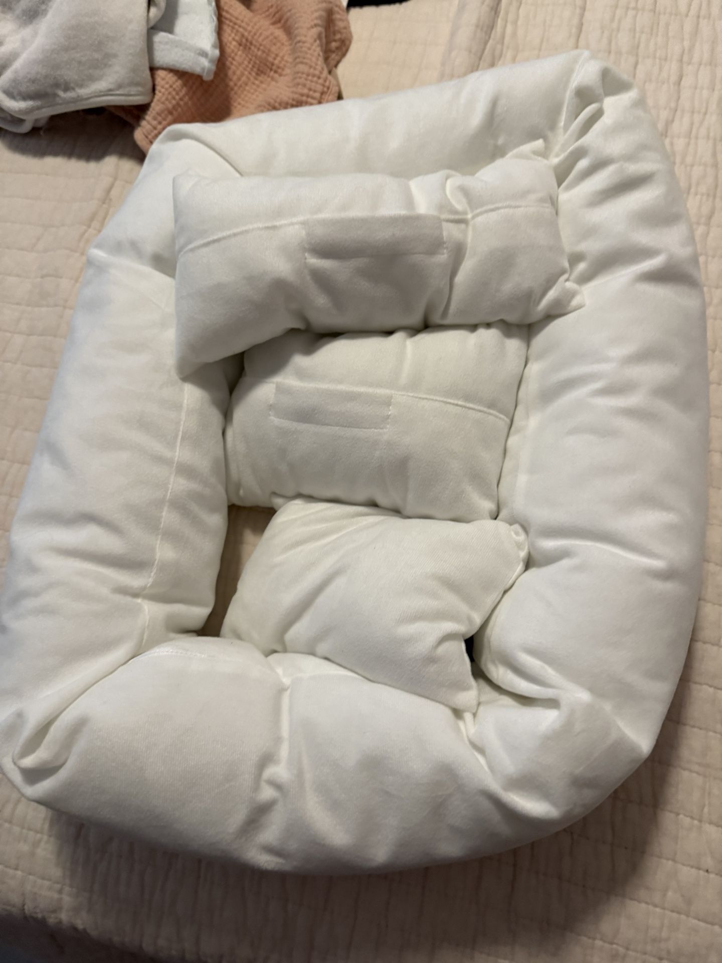 Newborn Posing Pillow. With Robe And Onesie