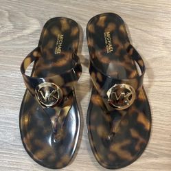 leopard print like design gold Michael Kors sandals
