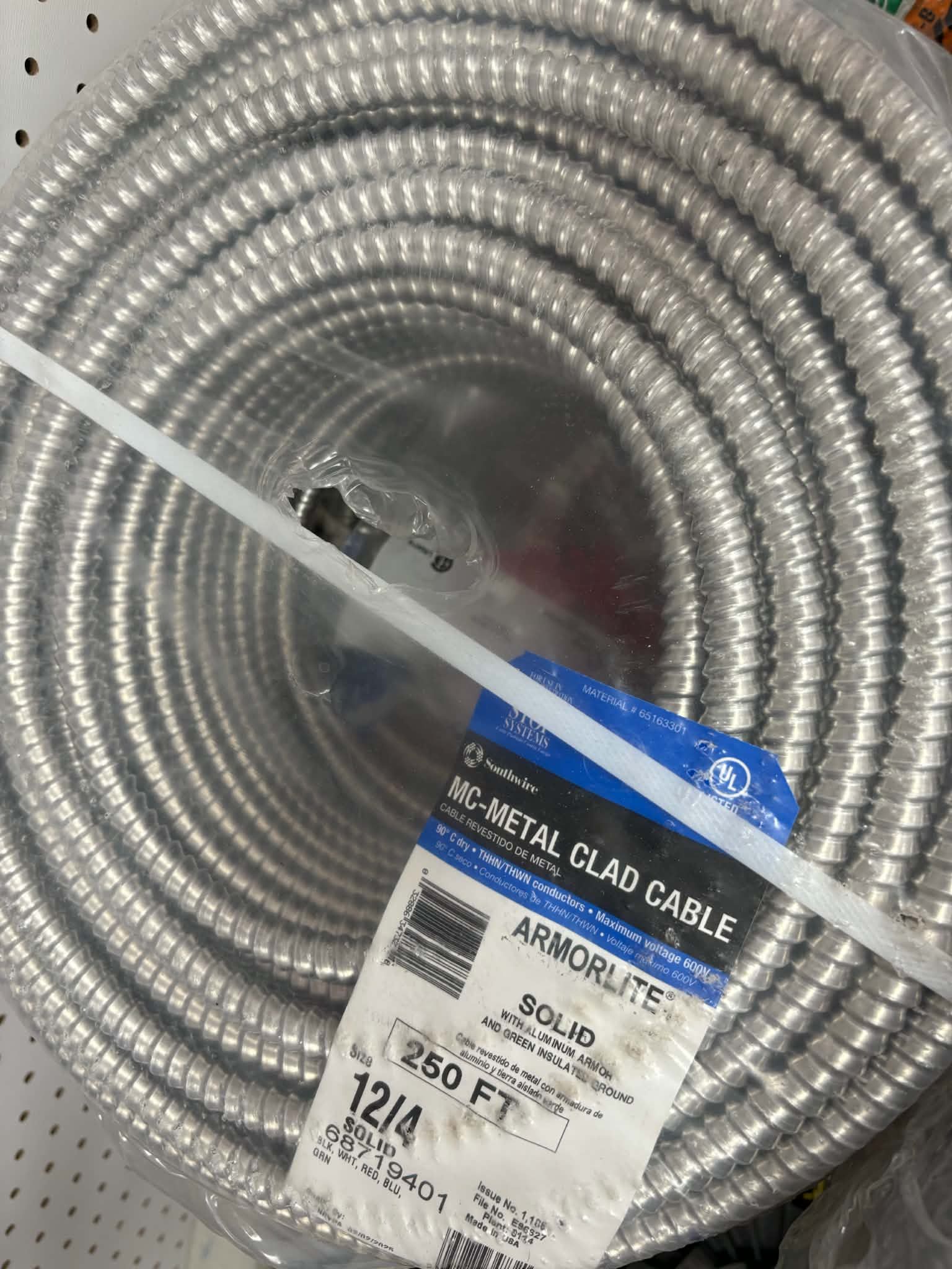 New MC metal clad cable 14/2