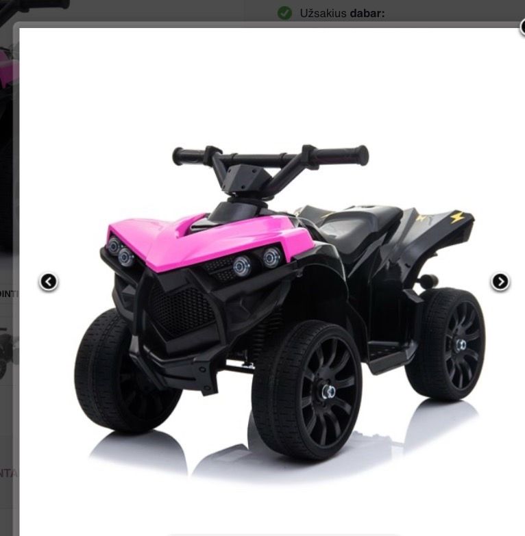 Pink and black 6 V ATV power wheels