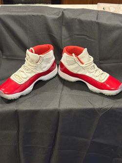 Air Jordan 11 Cherry Red and White Sneakers
