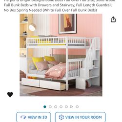 White Full Size Bunk Bed