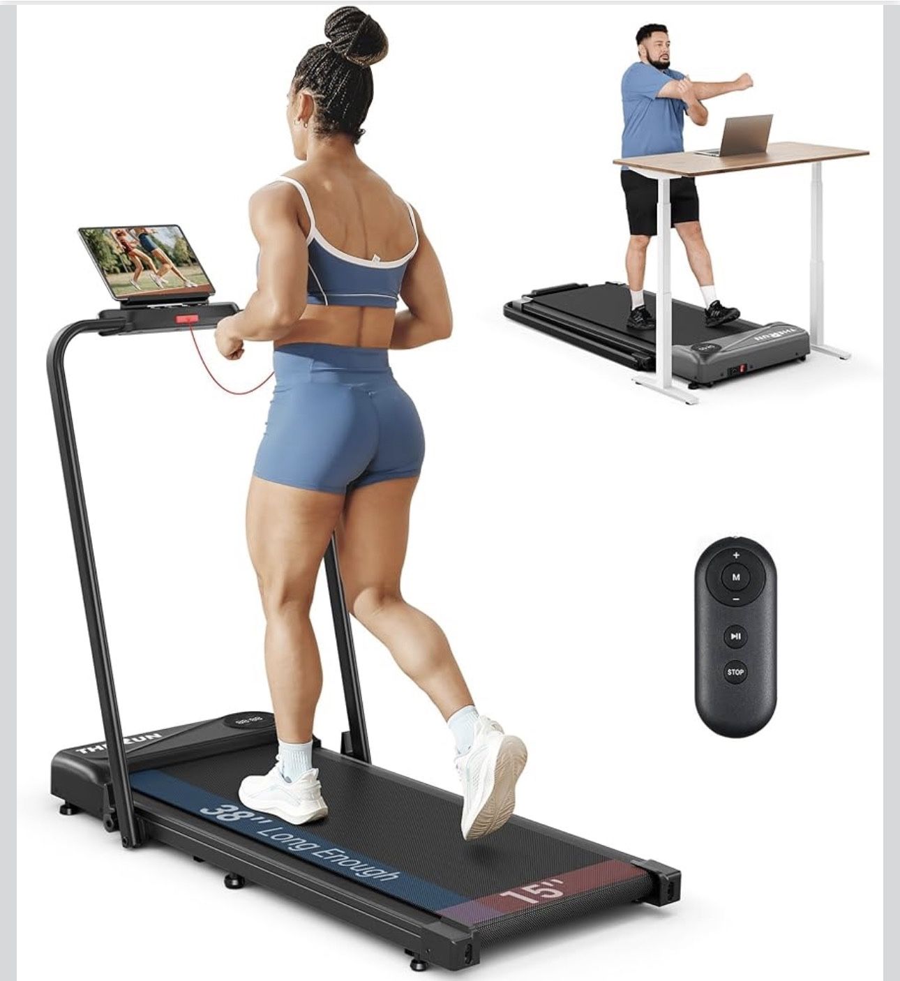 NEW OPEN BOX Treadmill Walking Pad with Remote and Phone/Tablet Holder