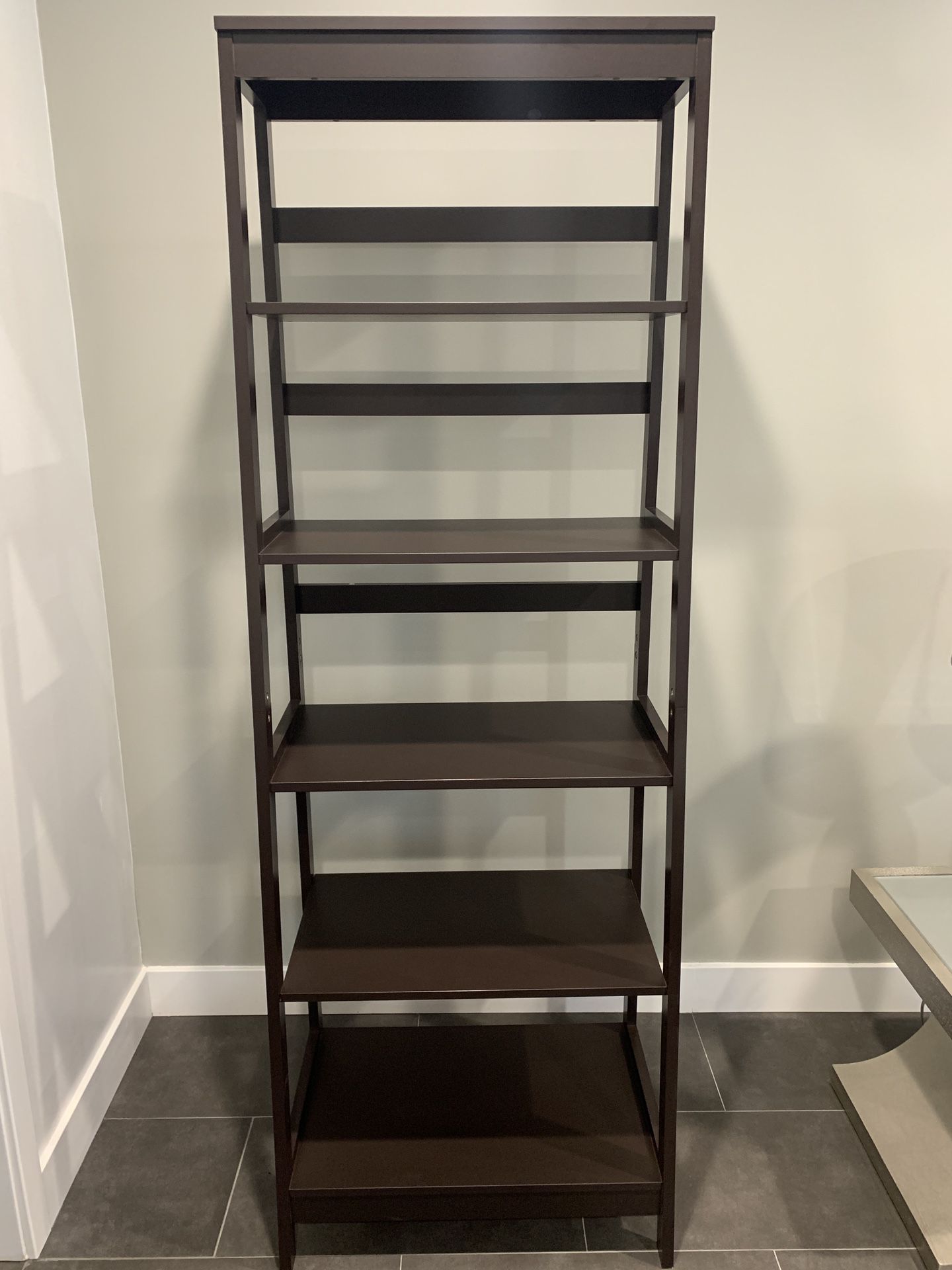 Yaheetech 5-Tier A Frame Wood Ladder Shelf Bookcase Multifunctional Storage Rack Display Shelf for Plants, Dark Espresso