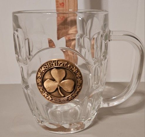 Glass Irish Shamrock Tankard