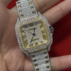 Iced Square Luxury Watch – Moissanite (Two-Tone) 36mm