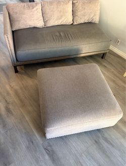 Upholstered Daybed Sofa with Ottoman