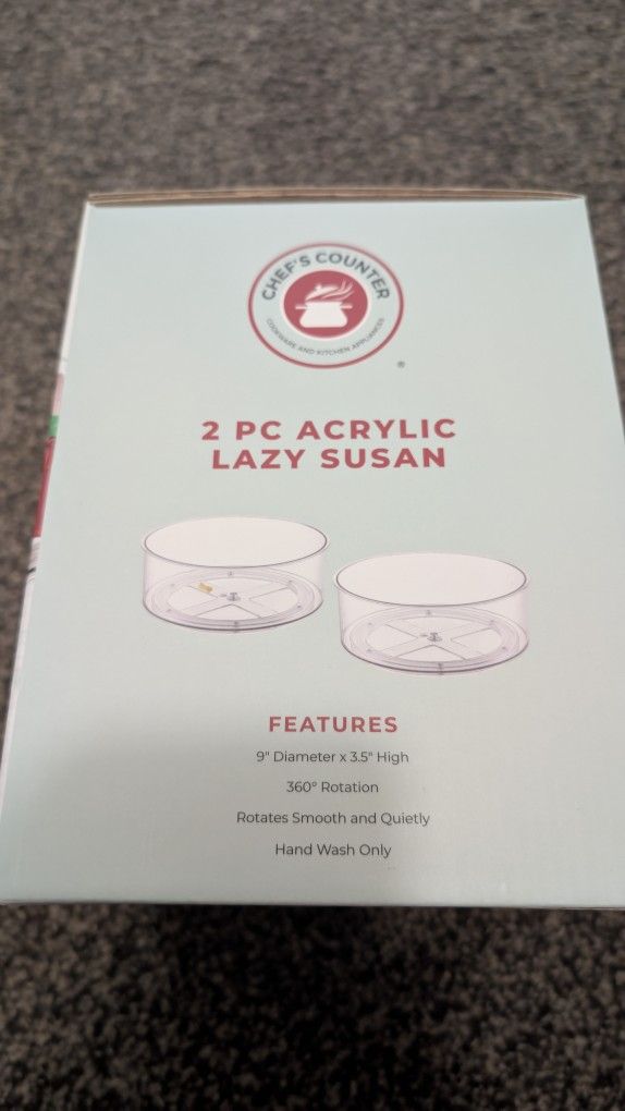 Chefs Counter 2 PC Acrylic Lazy Susan