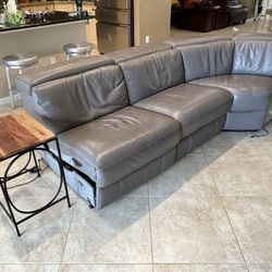 Gray Leather  Couch - MAKE ME AN OFFER!