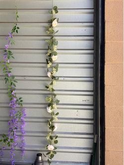 Artificial Floral Garland With Light Pink Flowers Almost 6 Feet Long