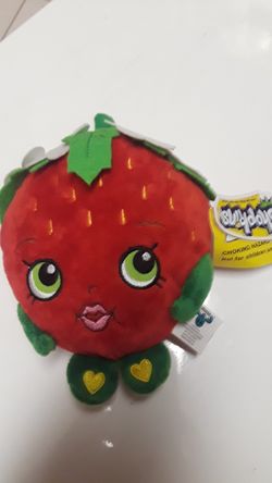 Shopkins strawberry Fiesta plush doll. About 6 inches tall.