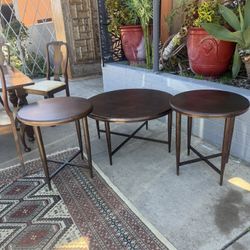 Beautiful Bassett End Tables With Coffee Table Hand, , Pounded Copper