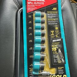 Makita Nine Piece 3/8 Drive Six Point Impact Sock