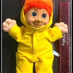 Troll Doll , Russ soft body 12” Troll In Duck Costume P.J.s