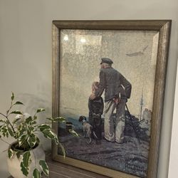 Beautifully Framed Norman Rockwell “Looking Out To Sea” Puzzle