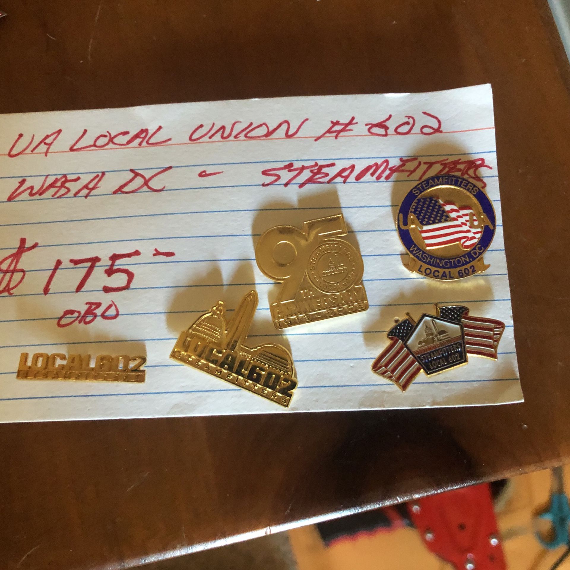 $275 United Association Union Pin From Washington D. C.