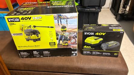 New RYOBI, 40V Brushless Pressure Washer and RYOBI 40V Lithium starter kit