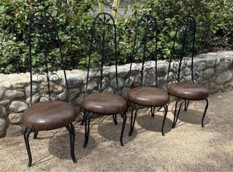 ARTHUR UMANOFF IRON HIGH BACK CHAIRS INDOOR OR OUTDOOR