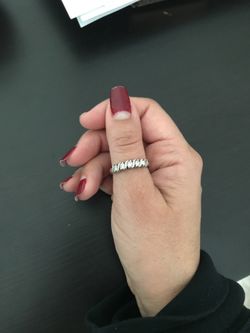 Sterling silver and cubic zirconia ring