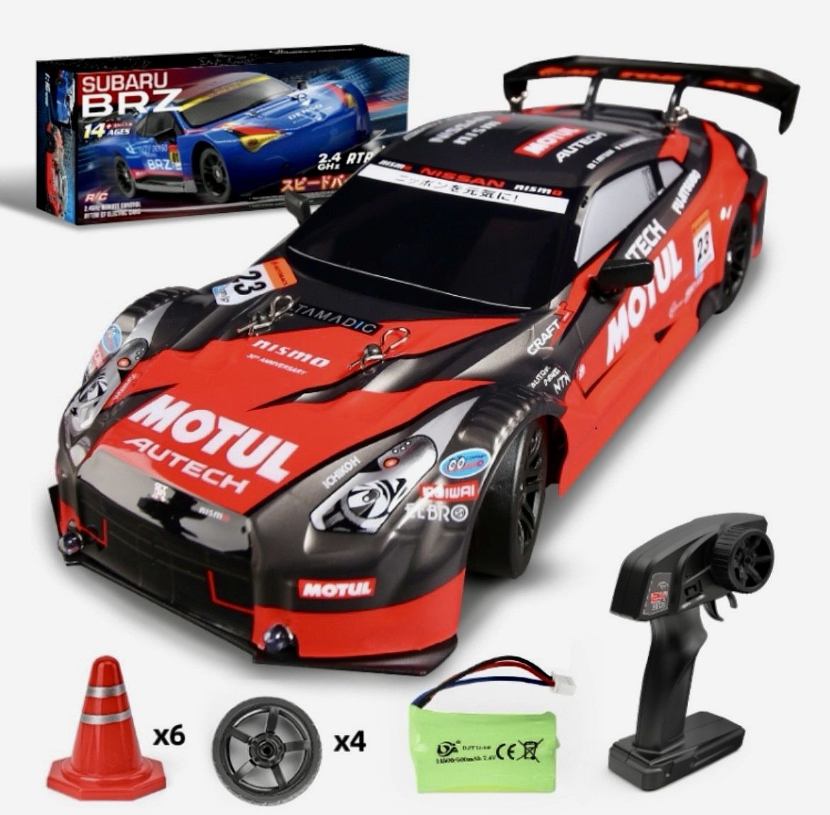 2.4G 1:16 4WD Drift RC Toy Car(Black Red)