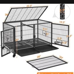 Dog Cage Kennel Size 43 With Divider And Feeding bowls New In Box 📦 