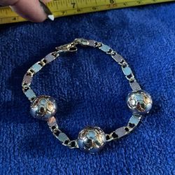 Gold Plated Soccer Ball Bracelet. 