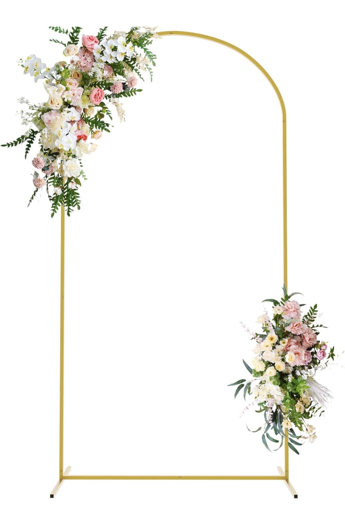 Wokceer 7.2 FT Wedding Arch Backdrop Stand, Gold Metal Arch Backdrop Stand for Wedding Ceremony Birthday Party Bridal Baby Shower Photo Booth Garden F