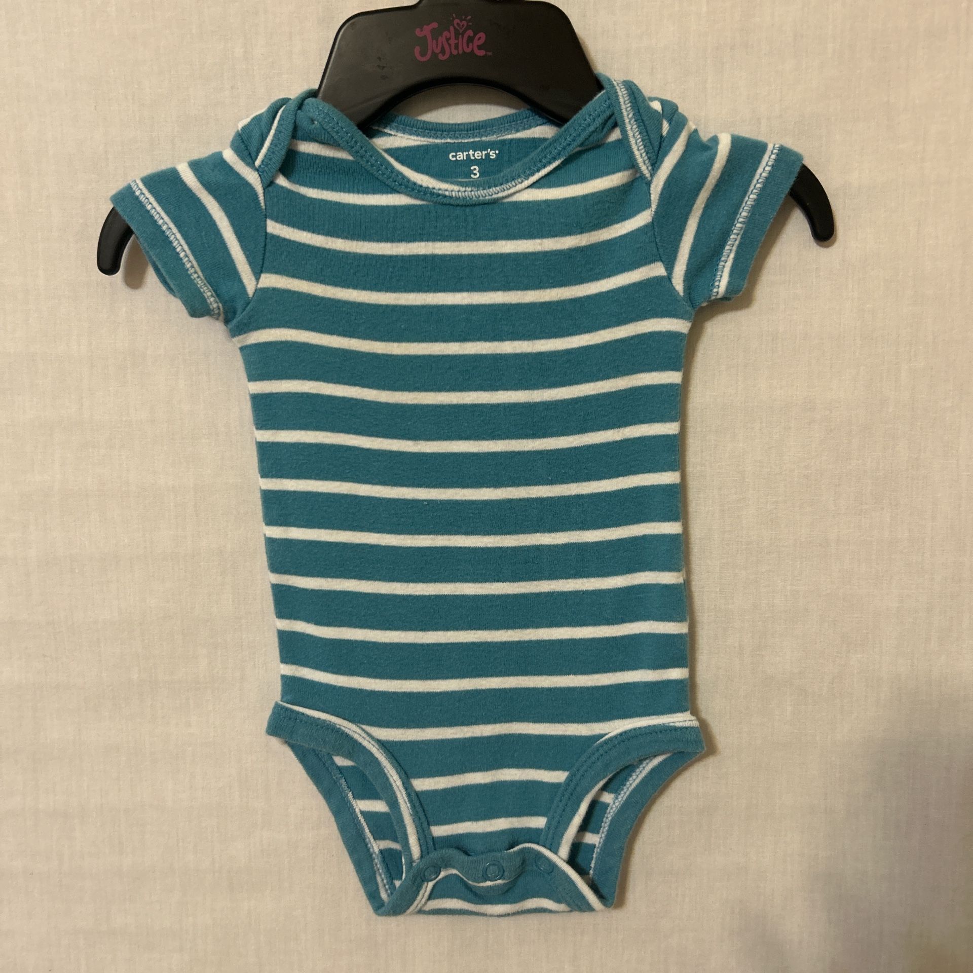 Carter's Blue and White Striped Bodysuit